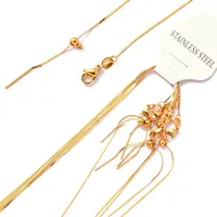 5 pièces/lot plaqué or 18 carats amovible 50cm en acier inoxydable boîte de bricolage serpent croix lien chaîne collier femmes pendentif à breloque bijoux 3