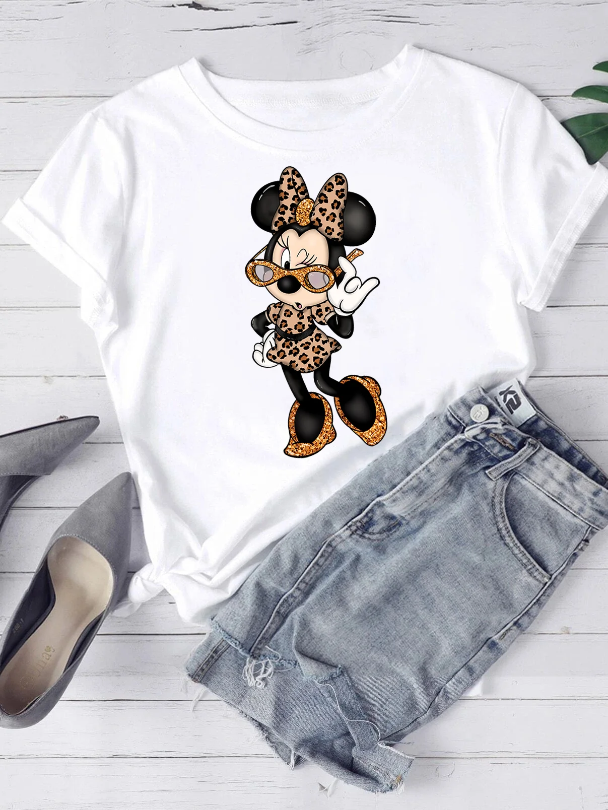 Летние Новые Модные Топы с коротким рукавом Мультяшные повседневные футболки