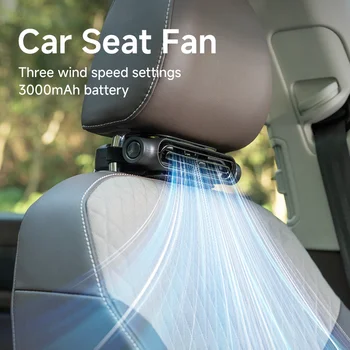 USB Car Seat Cooling Fan 3 Speed Settings Adjustable Automotive Front and Rear Seat Fan for All Cars Jeep Van Truck 1