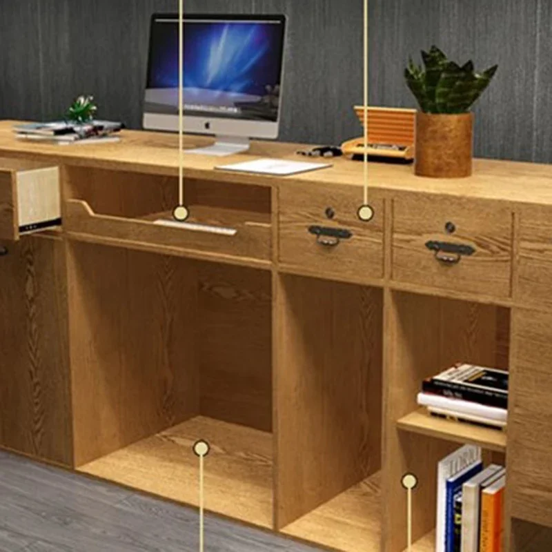 Salon Counter Reception Desk Wood Podium SalonLuxury Modern Simple Hotel Reception Desk Conference Mostrador Cajero Furniture