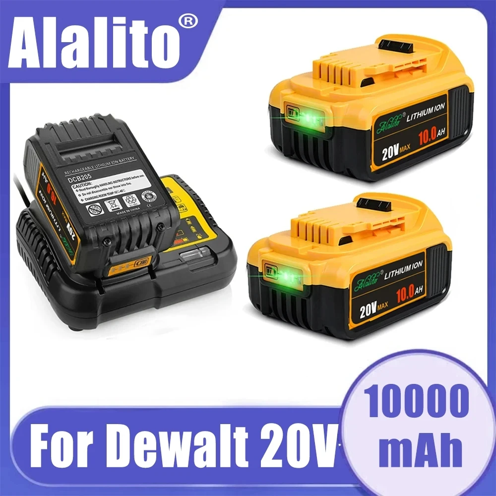 

Обновленная сменная литий-ионная батарея 20 в 10000 мАч DCB200, совместимая с электроинструментами Dewalt 18 в, литиевые батареи 18650