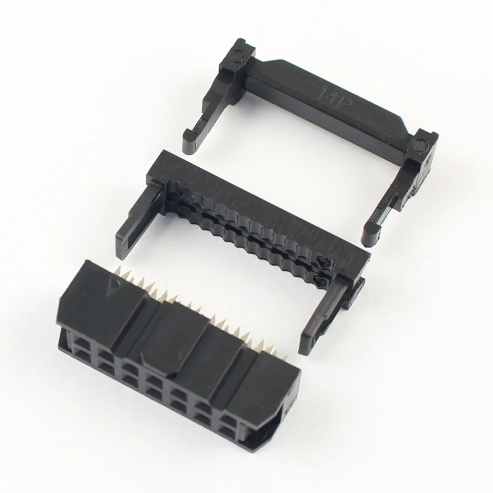 Lote De 20 Conectores IDC Hembra 2x4 Pines (8 Pines) - Paso 2.54mm, Color Negro, Para Cables Electrónicos