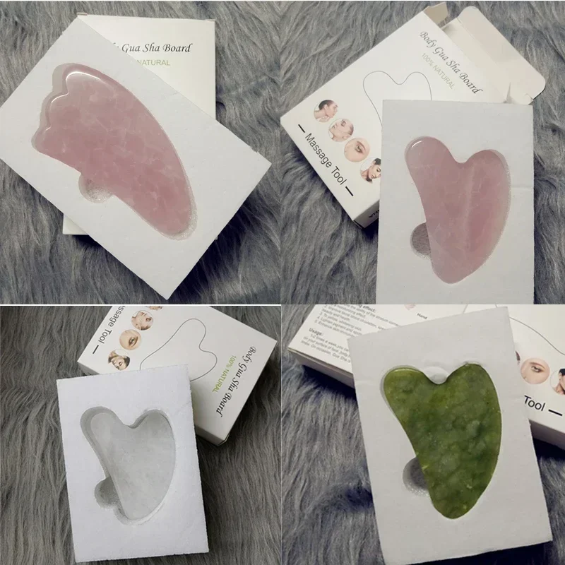 Natural Gua Sha Scraper Board Massage Rose Quartz Guasha Stone For Face Neck Skin Lifting Wrinkle Remover Beauty Care gua sha board