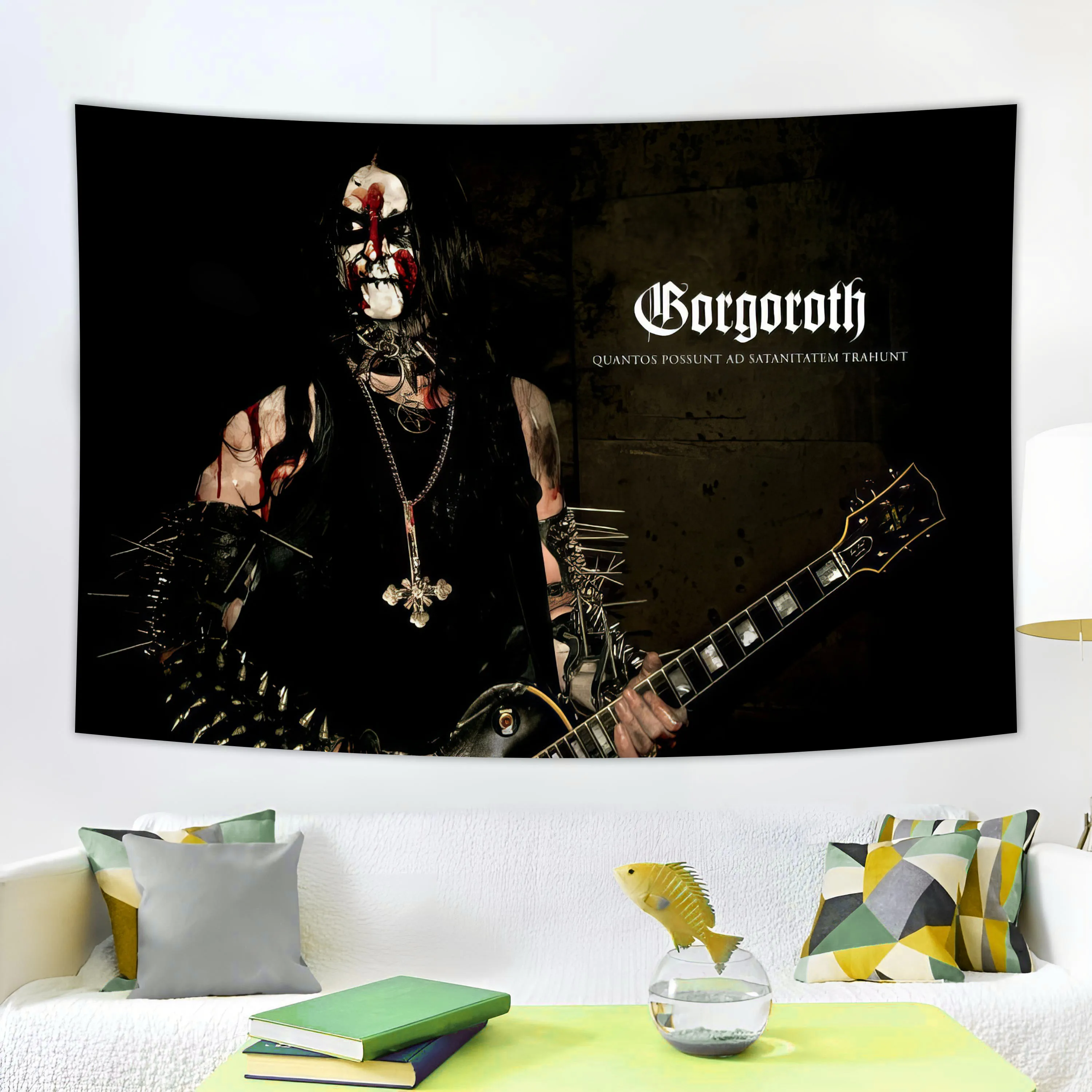 Tapestry Decor Satan Metal Pentagram Rock Band Music Banner 90x150cm 3x5fts