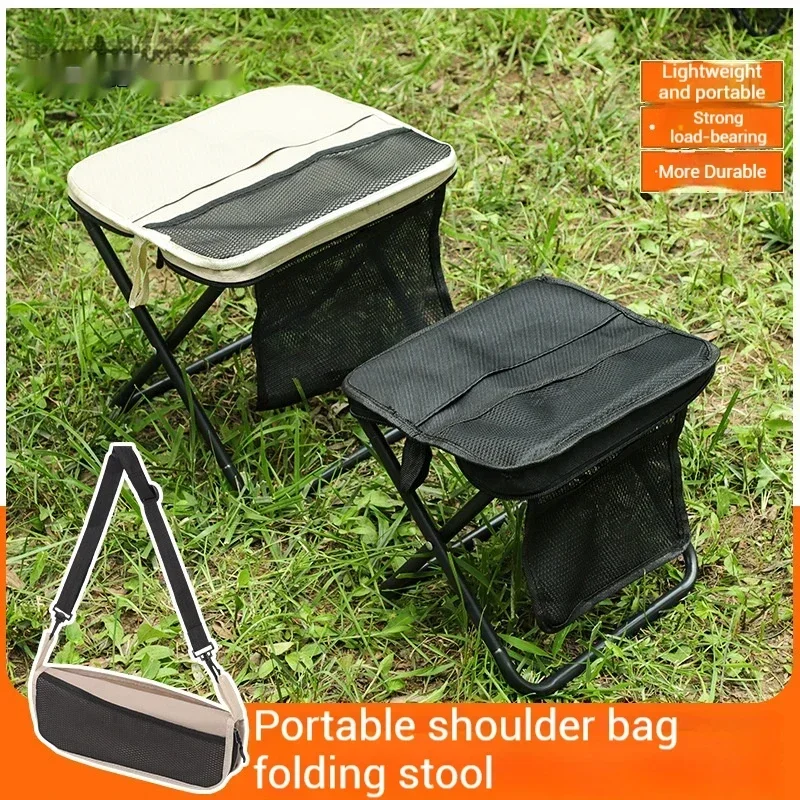 Outdoor Camping BBQ Fishing Foldable Backpack Stool Portable Folding Chair with Storage Bag Mini Easy-to-Carry Outdoor Chair
