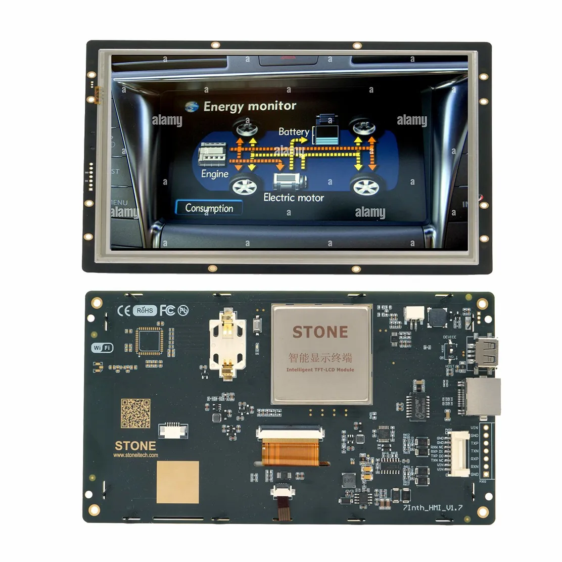 

7 Inch TFT 800 x 480 Resistive Touch Screen UART HMI LCD Module Display for Arduino Raspberry Pi TFT English SCBRHMI