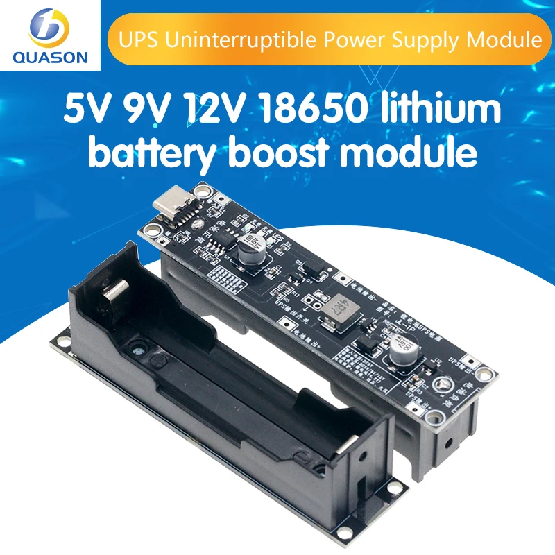 5V 9V 12V 18650 Lithium Battery Boost Step Up Module UPS Uninterruptible Power Supply Module  Charge Discharge the Same Time 1A