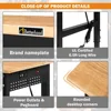 70" Adjustable Height Workbench, 2000 LBS Heavy Duty Work Table with Power Outlets & Pegboard, Rubber Wood Workstation for 4
