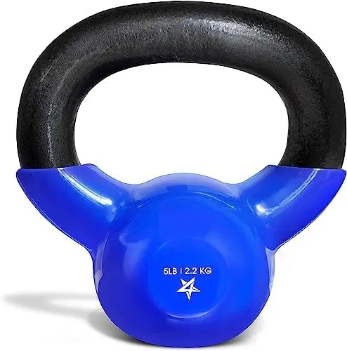 

Kettlebell Vinyl Coated Cast Iron \u2013 Great for Dumbbell Weights Exercises, Full Body Workout Equipment Push up, Grip Strengt