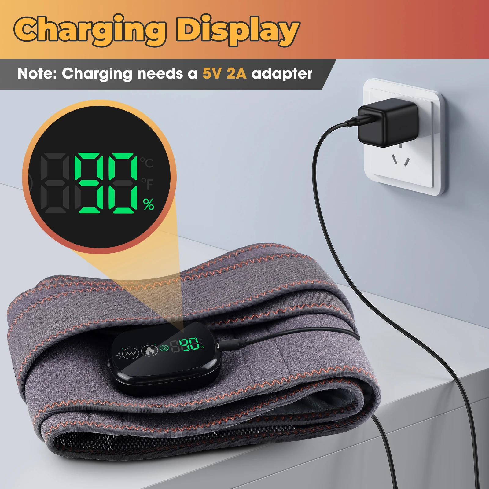 Electric Heating Pad Waist Massager Infrared Vibration Hot Compress Lumbar Therapy Belt Back Brace Support Pain Relief_voghion.com