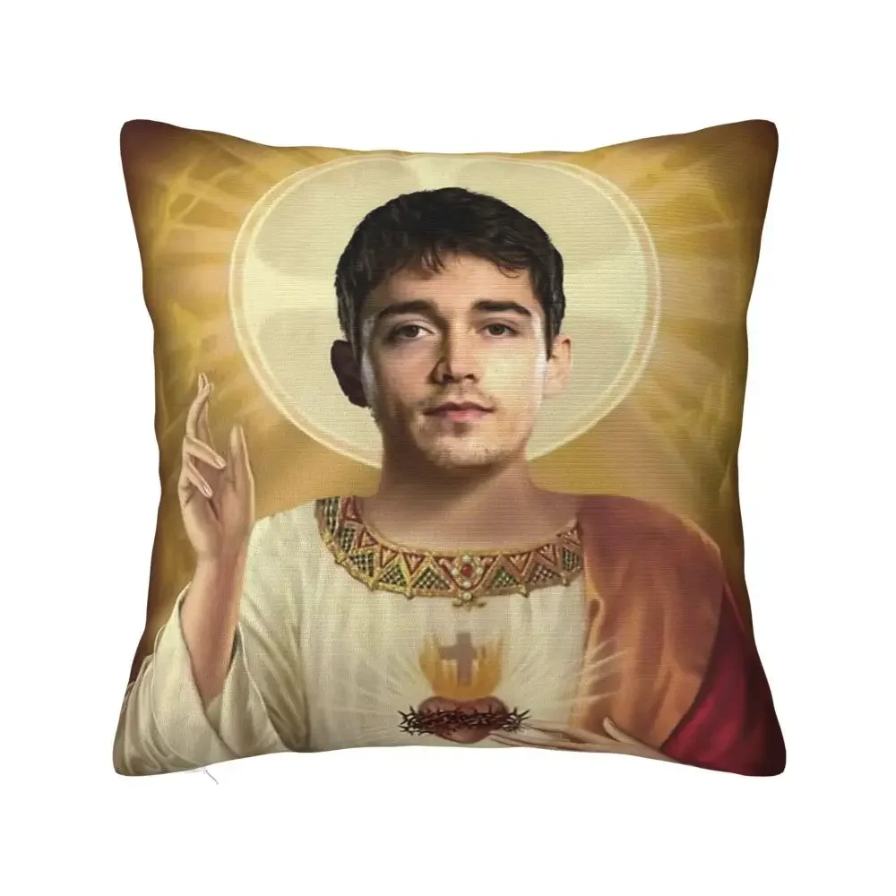 Description Picture 2 of itemCharles Leclerc Jesus Funny Pillowcase Printing Polyester Cushion Cover Decoration Throw Pillow Case Cover Home Zipper 45*45cm