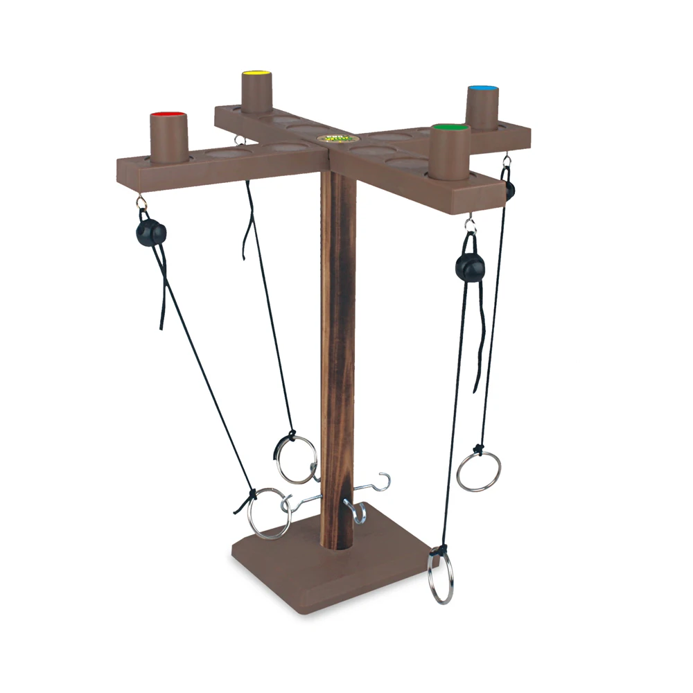 Handcrafted Wooden Hook and Ring Toss Game for Indoor and Outdoor Fun