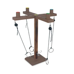 Handcrafted Wooden Hook and Ring Toss Game for Indoor and Outdoor Fun (Wooden Ring Toss)