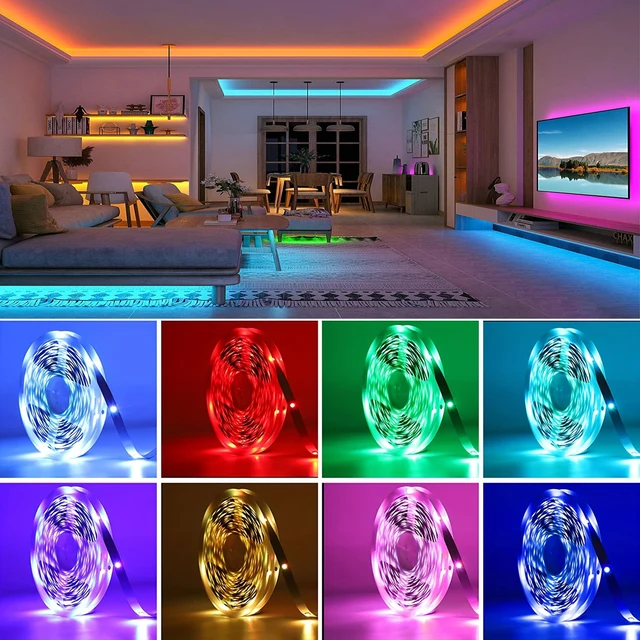 RGB Led Strip Lights 5m 10m 20m 30m Led Room Light with APP Control Flexible Ribbon Luces Led Tape for Room Bedroom Decoration 2