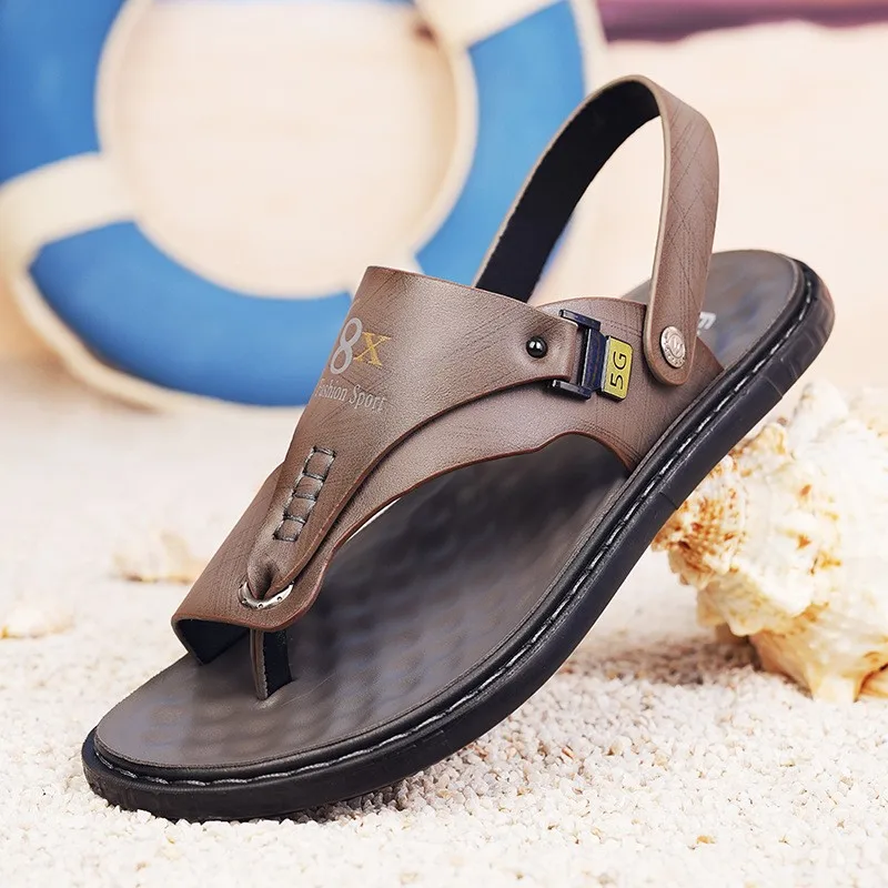 

New Men's Clip Toe Sandals Fashion Trend Open Toe Sandals Men's Casual Sandalias De Couro Sandalha Masculina Sandalias De Playa