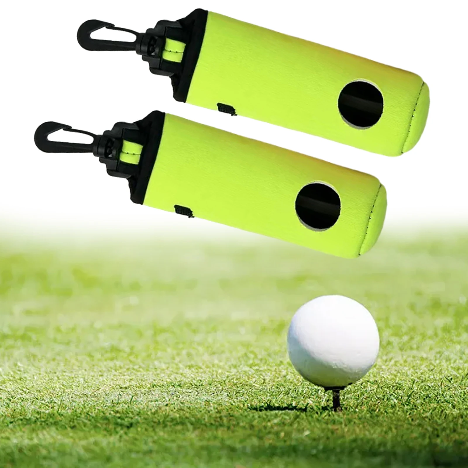 

Защитный чехол для мяча для гольфа, прочный 5.51in/1.77in аксессуары, держатели мячей, флуоресцентный зеленый/красный функциональный