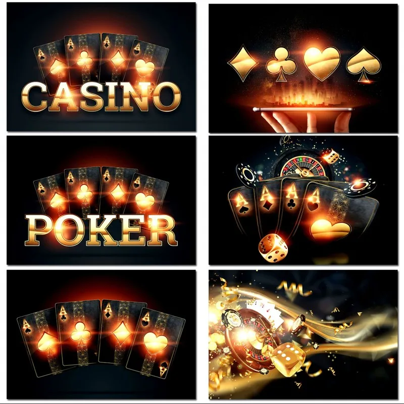 Casinò Royale Gioco D'Azzardo Immagini Per Pareti Immagini Gioco Di Carte Giochi Su Tela Pittura Poster E Stampe Casinò Bar Club Decorazione Murale