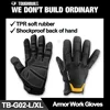 TOUGHBUILT Armor Work Gloves TPR Soft Rubber Shockproof Back of Hand Safety Work Gloves TB-G02-L / TB-G02-XL 1