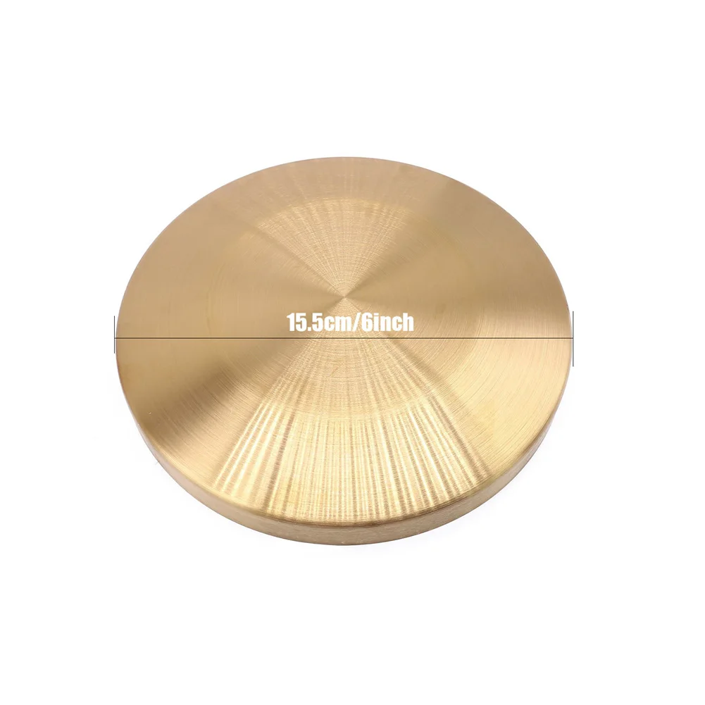 Portable 15.5cm Hand Gong Brass Copper Cymbals with Wooden Stick Percussion Instrument Toys for Traditional Festival
