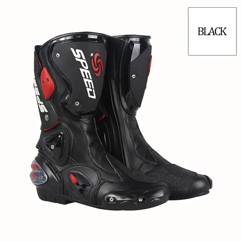 Botas Mid-Calf de motocicleta para homens e mulheres, sapatos protetores de tornozelo, equipamento de moto moto, bota longa, B1001