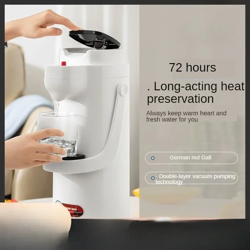 2.5L Pneumatic Hot Water Bottle Food Grade Material Child Lock Double Tube Pump 72 Hours of Heat Preservation Push Type Thermos