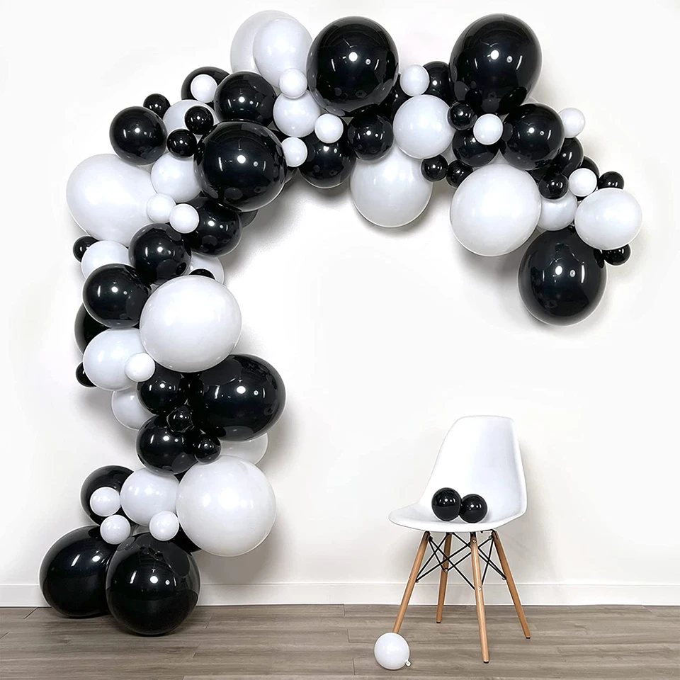 Guirlande Et Arc De Ballons Noirs Et Argentés De 2,5 M - 217 Pièces