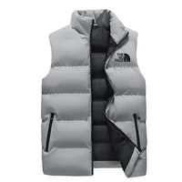 Veste à manches longues pour hommes - manteau sans manches élégant - manteau d'hiver imperméable à fermeture éclair - gilet décontracté à col montant d'automne - marque 2