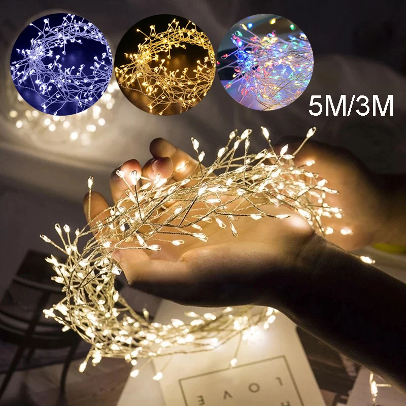 5M/3M Copper Wire String Lights Fairy Tale Garland Light String Wedding Party Christmas Home Decoration Battery Operated led string lights decorative lights string lights led fairy lights