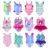 Maillot de bain une pièce pour filles, sirène, écailles de poisson, licorne, vêtements de plage pour enfants de 2 3 4 5 6 7 8 ans 1