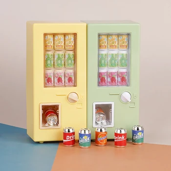 1 set 1:12 macchina per bevande in miniatura casa delle bambole lattine per bevande modello supermercato arredamento giocattolo accessori per casa delle bambole