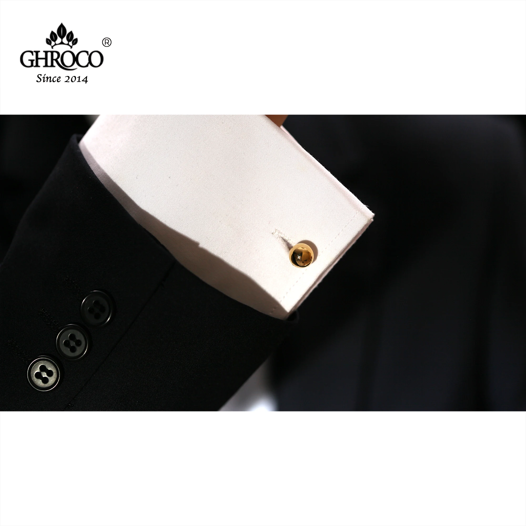 GHROCO High-Quality Exquisite Golden Ball Shape Screw Connect Cufflinks Fashion Luxury Gift for Groomsmen Groom and Businessmen