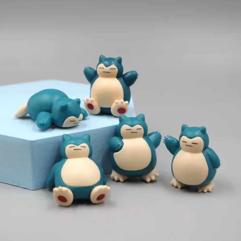 5 Teile/los Snorlax Mini Figur 1,8-3 cm Micro Landschaft Kuchen Dekoration Kawaii Ornamente – Detail 1
