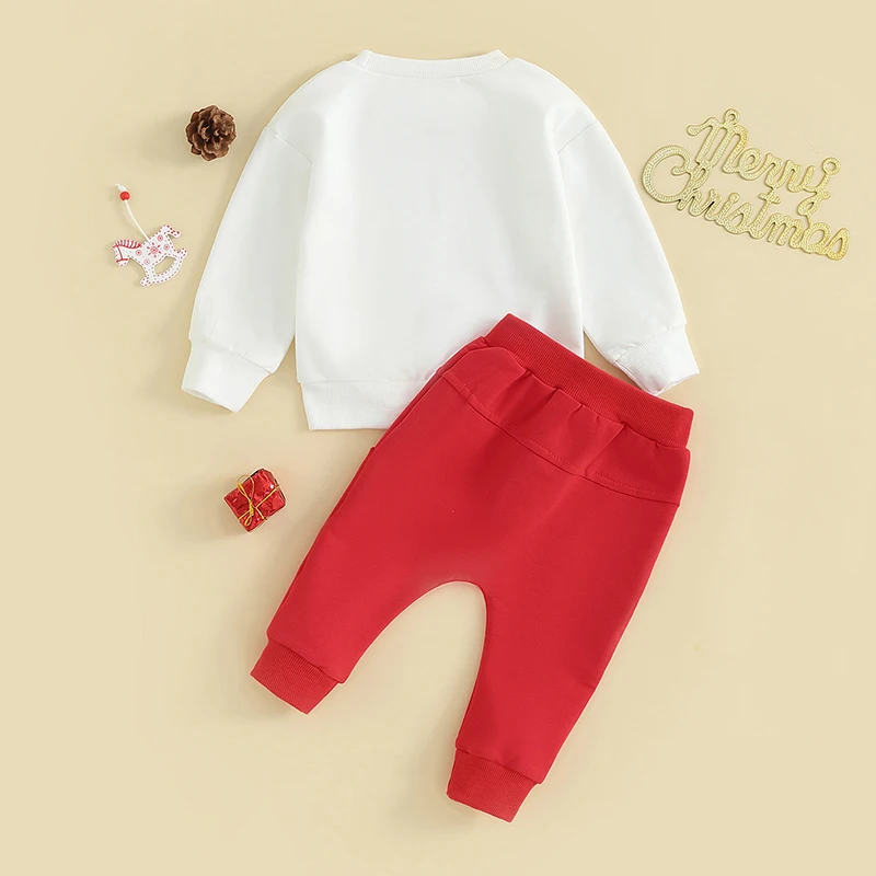 

Infant Baby Boy Christmas Outfit Holly Jolly Dude Crewneck Shirts Sweatshirt Pants Set Newborn Xmas Clothes