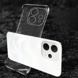 Frameless Ultra Thin Transparent Shockproof Phone Case - Clear Hard PC Back Cover Bumper Shell for OPPO Reno 15c (Transparent )