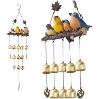 Outdoor Countryside Birds Wind Chimes Home Decorations Garden Courtyard Decorations Resin Bird Wind Chimes with Bell 1