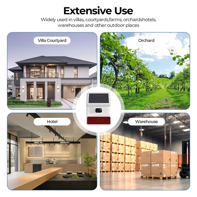 WiFi Solar Infrared Motion Alarm IP65 Waterproof Infrared Sensor App Controlled for Shed Caravan Garage Security Alarm System 6