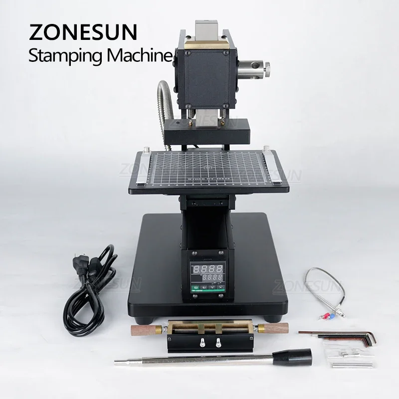 ZONESUN Hot Stamping Machine With Infrared Locator DIY LeatherCraft Stamp Embossing Heat Press Machine