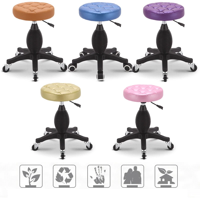 Nordic Barbershop Barber Beauty Salon Office With Wheels Stool Hairdressing Chair Beauty Bar Stools Makeup Chairs Furniture