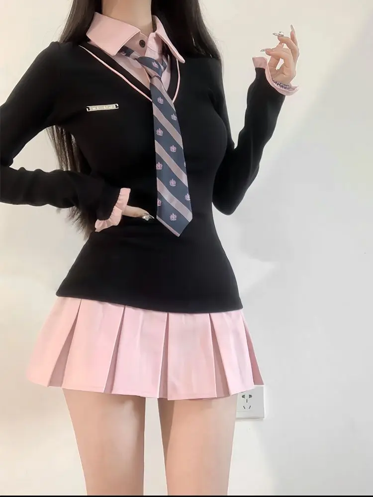 チェックフェイクツーピースケーキドレス main image 0
