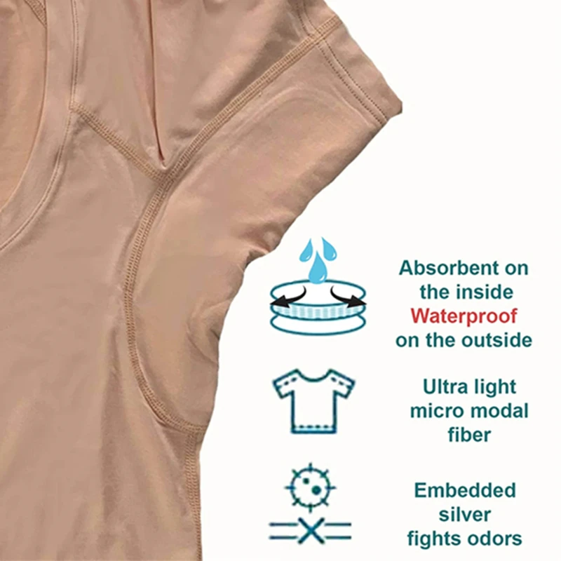Summer Sweat Proof Armpit Shield Oversized T-Shirt Short Sleeve Shirt With  Sweat-resistant Pad Men Sports Wear - AliExpress