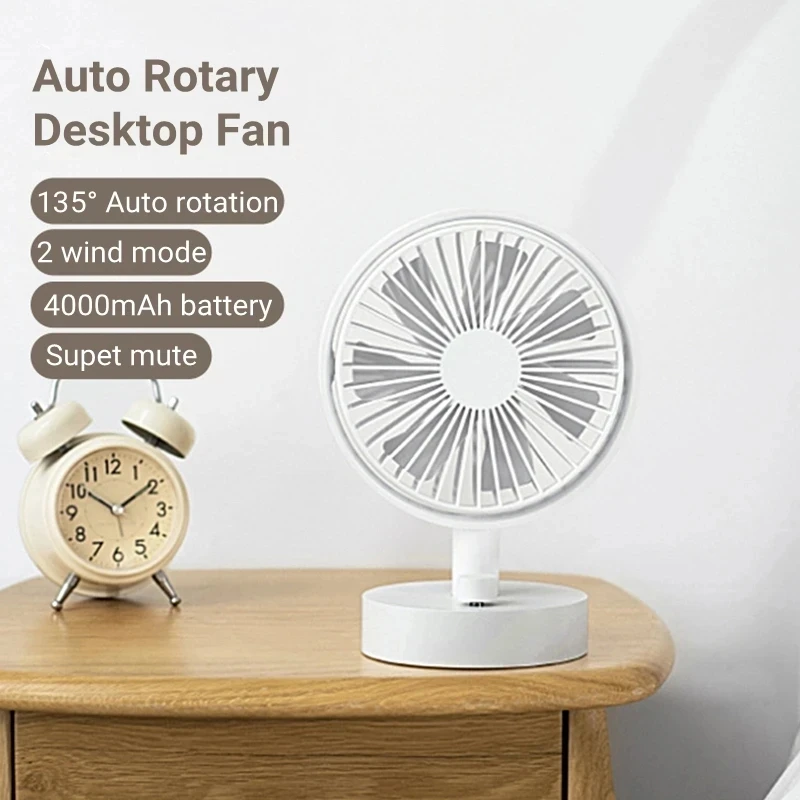

2023 desktop electric fan USB charging 4000mAh battery powered wireless portable mini air-cooled circulating fan Home applianc