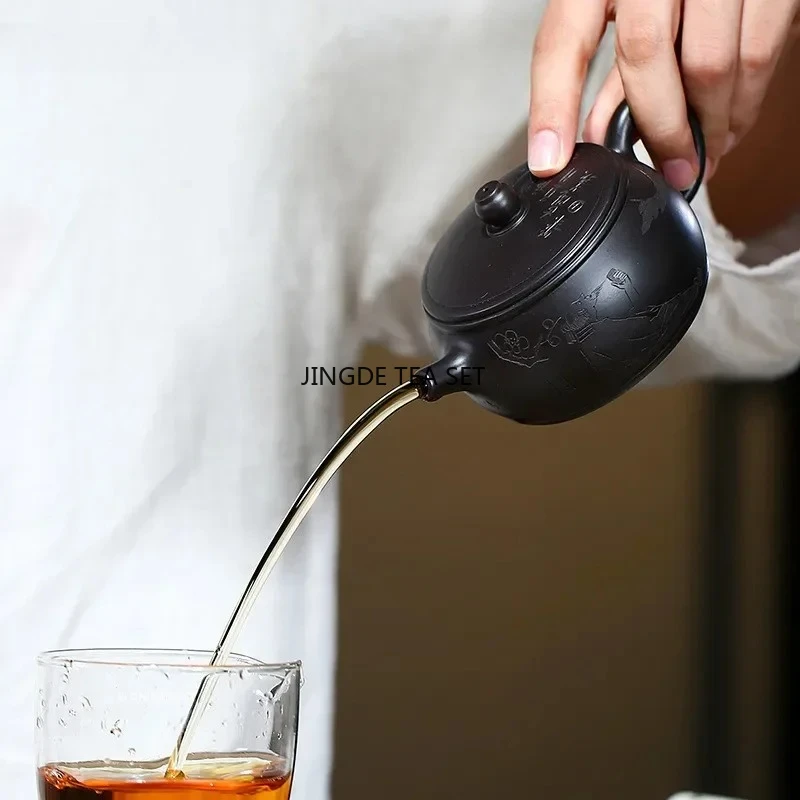 160ml Yixing Yixing Purple Clay Pot Ball Hole Filter Beauty Tea Pouring Pot Raw Mineral Kung Fu Tea Set