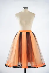 Vibrant Women's Rainbow Tulle Skirt with High Elastic Band - Multi - Layered Party Tutu (Black Yellow)
