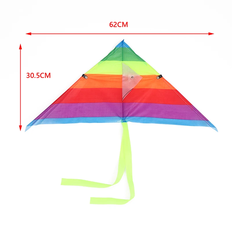 New Colorful Triangle Rainbow Kite Flying Toys Kite For Children Kids With 30M Kite String Kids Outdoor Fun Sports Kites Toys 6