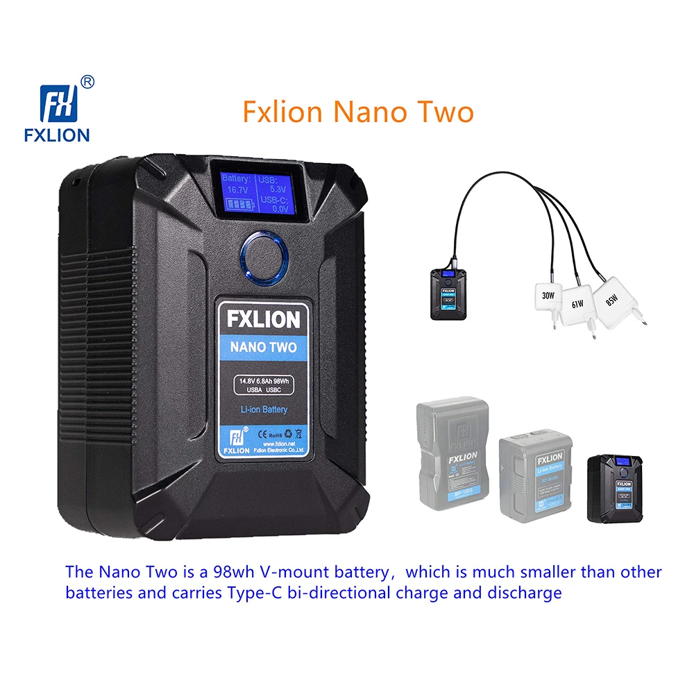 FXLION NANO One/Two/Three V マウント バッテリーおよび