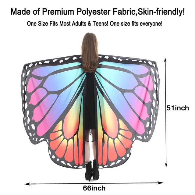 Butterfly Wings for Women Halloween Costume Adult Costume Cosplay Woman Cape Butterfly Costume - Image 2