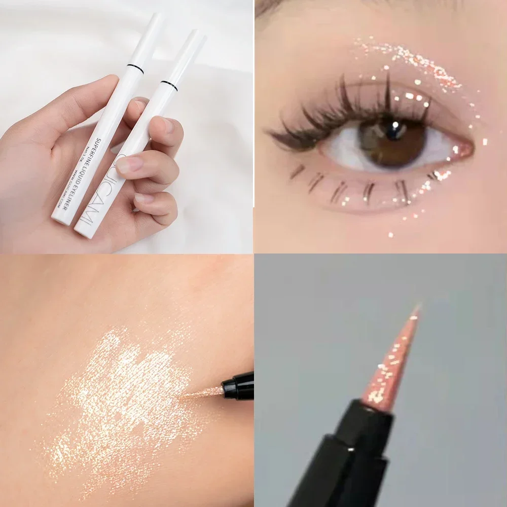 Makeup Pen Shimmer Highlighter Pencil Smooth long lasting Waterproof Diamond Champagne Gold Pink Brighten Eye Shadow & Liner Silkworm