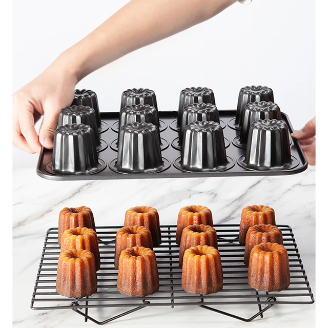 Mini Fluted Tube Cake Pan 12 Cavity/ Copper Colored Mini Fluted Bundt Cake  Pan non-stick Metal/ Deserts, Muffins, Cupcakes 