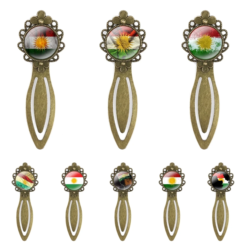 

Креативные металлические закладки подарок для друзей канцелярские принадлежности для школы офиса курдский автономный регион флаг подарок декор Забавный дизайн