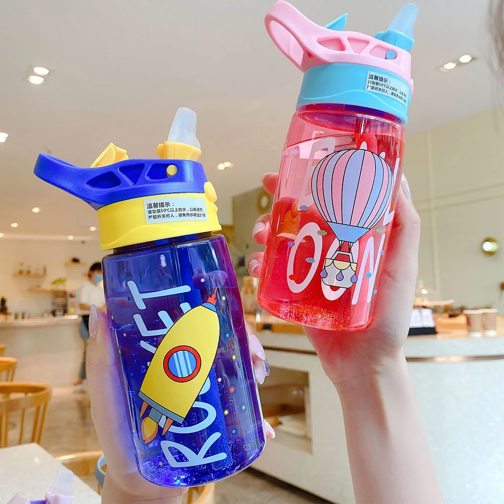 

Portable Cute Cartoon Leakproof Water Straw Polypropylene Water Sippy Cup Water Bottles Feeding Cups Children's Cups